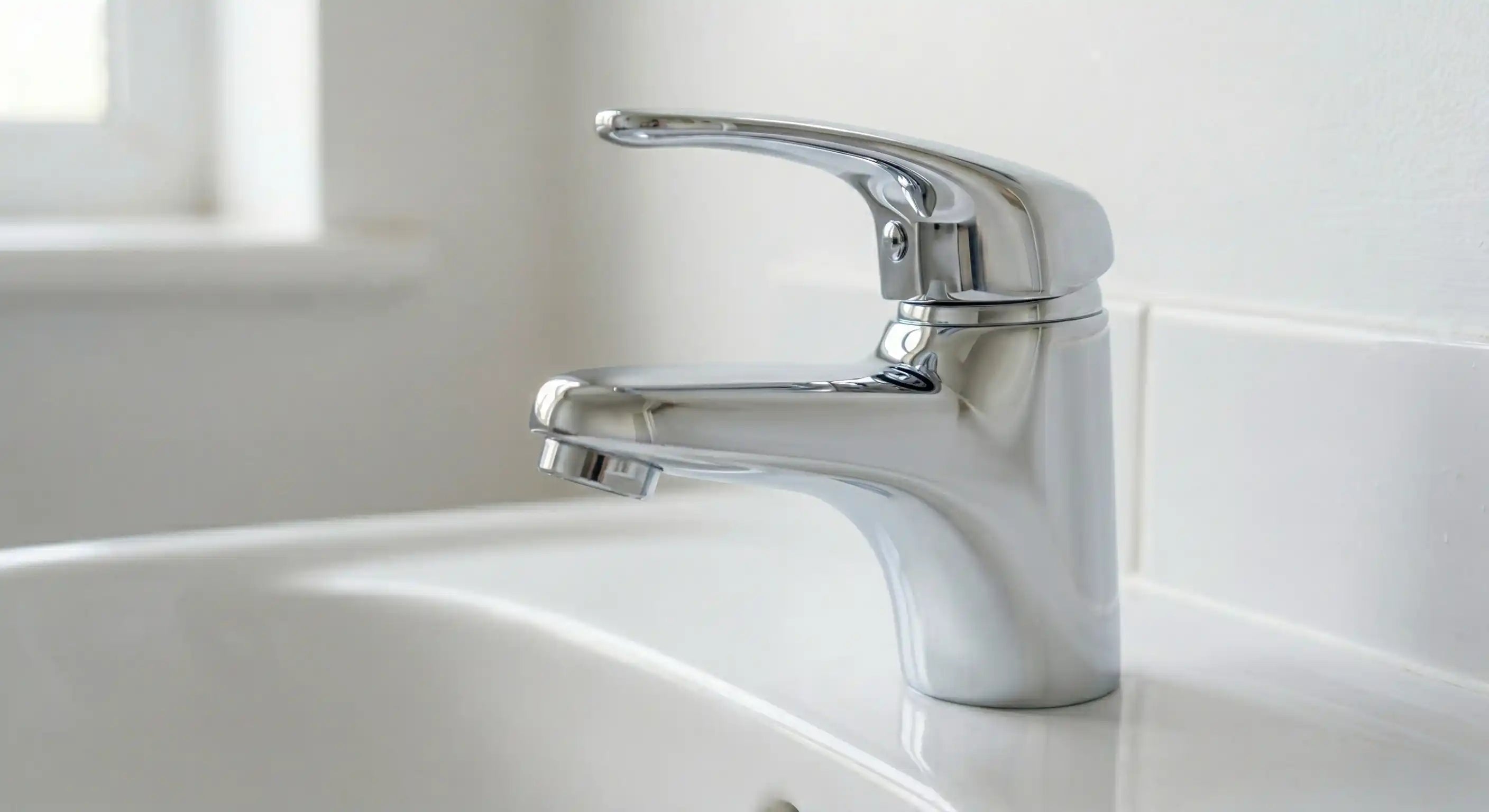 Gleaming chrome tap restored to a deep, glass-like shine, after applying Nordic Freezz